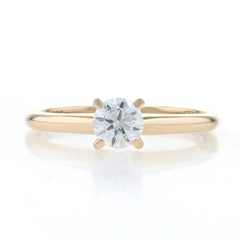 Yellow Gold Diamond Solitaire Engagement Ring - 10k Round Brilliant .50ct